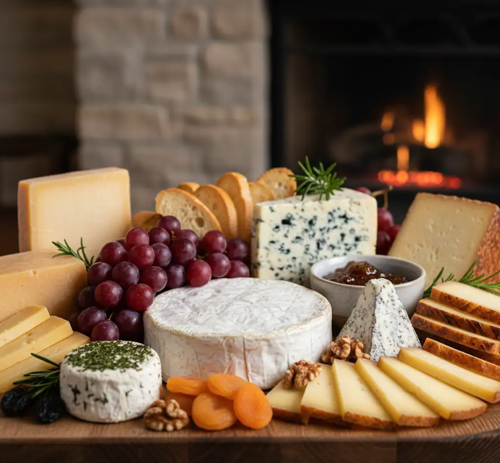 An assortment of fine cheeses