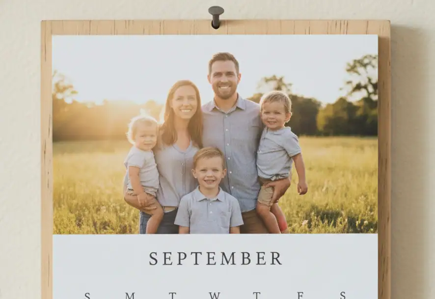 Custom family photo calendar