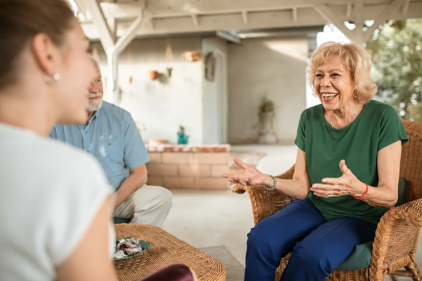 Parent naturally telling a story